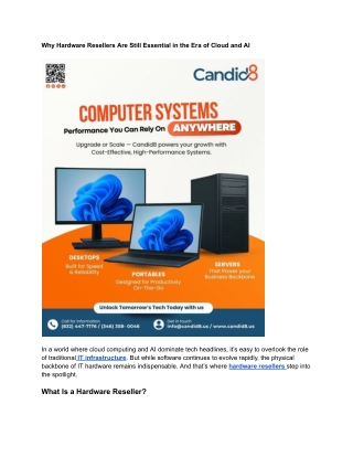 Why Hardware Resellers Are Still Essential in the Era of Cloud and AI