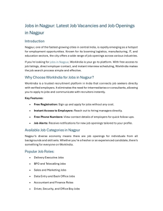 Jobs in Nagpur Latest Job Vacancies and Job Openings in Nagpur