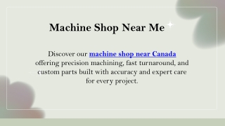 Machine Shop Near Me