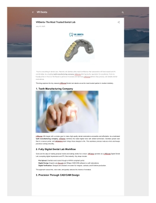 VRDenta-The Most Trusted Dental Lab