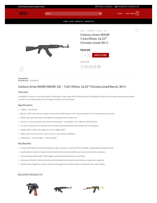 Century Arms WASR 7.62x39mm 16.25″ Chrome-Lined 30 1 in USA - prime-firearms.com