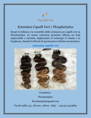 Extension Capelli Veri | Floxyhairplus