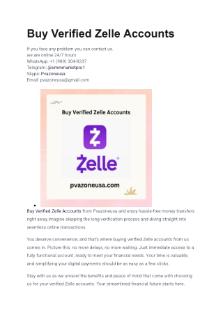 Top 04 Best Sites to Verified Zelle Accounts I-n 2025