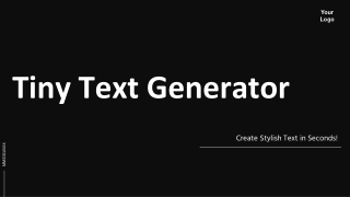 Tiny Text Generator – Stylish Fonts, Symbols & Fancy Text Tools