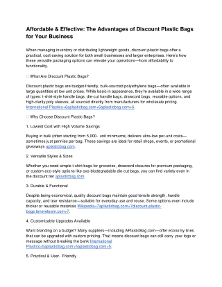 discount plastic bags