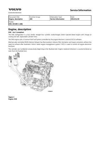 Volvo EC140C L (EC140CL) Excavator Service Repair Manual Instant Download