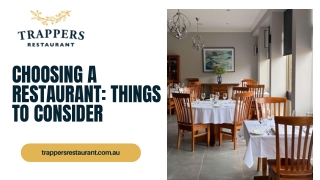 Choosing a Restaurant: Things to Consider