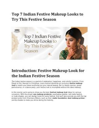 Top 7 Indian Festive Makeup Looks to Try This Festive Season