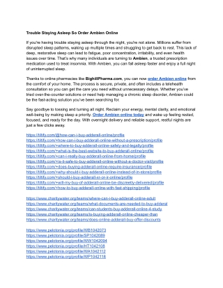 Trouble Staying Asleep So Order Ambien Online