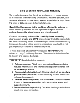 Enrich Your Lungs Naturally with Yespeoto
