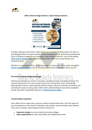 Office Interior Design Chennai