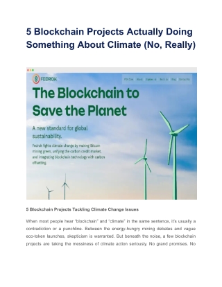 5 Blockchain Projects Actually Doing Something About Climate (No, Really)