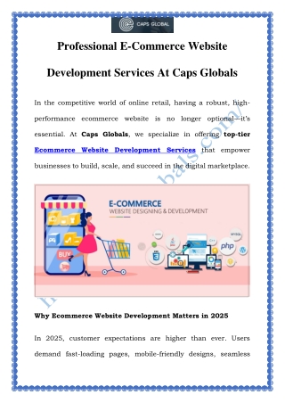 Professional Ecommerce Website Development Services | Caps Globals