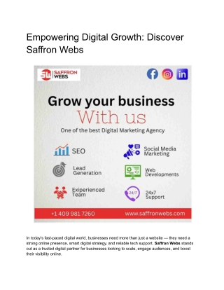 Saffron Webs – Digital Marketing, SEO & Web Development Services