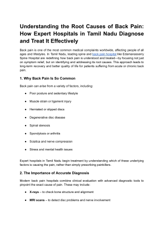 Understanding the Root Causes of Back Pain_ How Expert Hospitals in Tamil Nadu Diagnose and Treat It Effectively