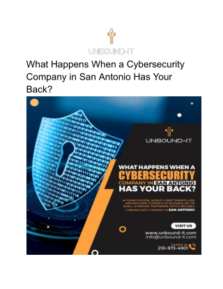 What Happens When a Cybersecurity Company in San Antonio Has Your Back_