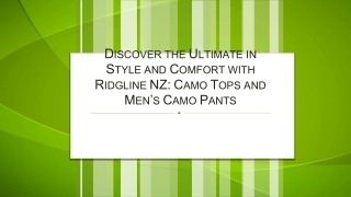 Discover the Ultimate in Style and Comfort with Ridgline NZ Camo Tops and Men’s Camo Pants