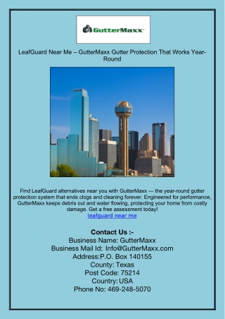 LeafGuard Near Me – GutterMaxx Gutter Protection That Works Year-Round