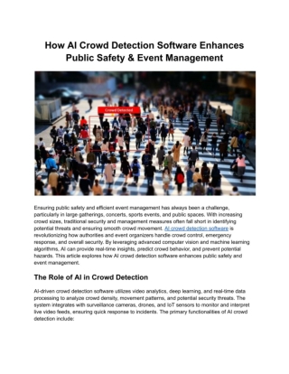How AI Crowd Detection Software Enhances Public Safety & Event Management