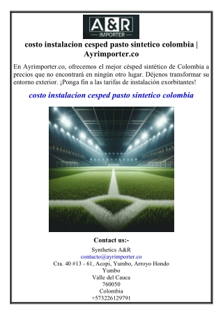 costo instalacion cesped pasto sintetico colombia | Ayrimporter.co