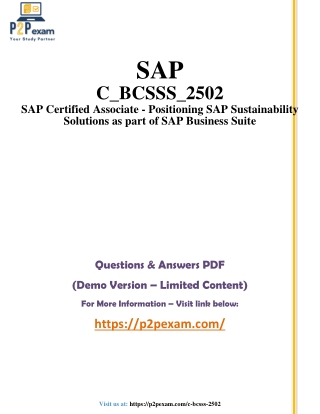 C_BCSSS_2502 Question and Answers pdf dumps