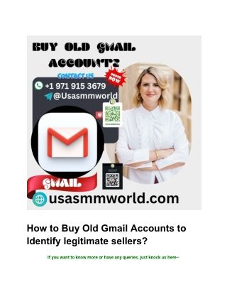How to Buy Old Gmail Accounts to Identify legitimate sellers_