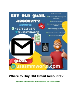 Where to Buy Old Gmail Accounts_
