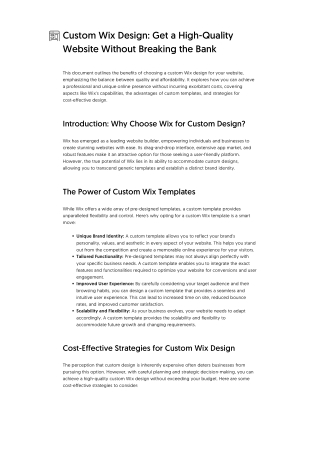 Custom Wix Design_ Get a High-Quality Website Without Breaking the Bank