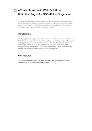 Affordable Android Web Solutions_ Unlimited Pages for SGD 499 in Singapore