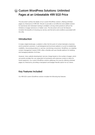 Custom WordPress Solutions_ Unlimited Pages at an Unbeatable 499 SGD Price