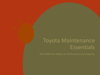 Where to Get Trusted Toyota OEM Parts