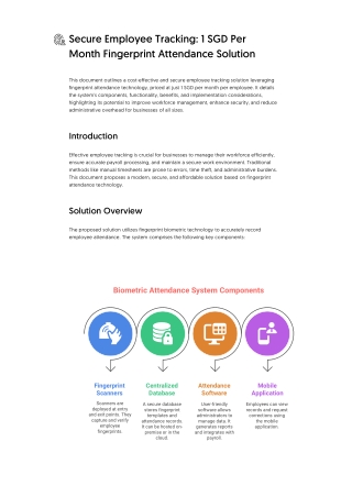 Secure Employee Tracking_ 1 SGD Per Month Fingerprint Attendance Solution