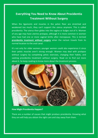 Everything You Need to Know About Procidentia Treatment Without Surgery