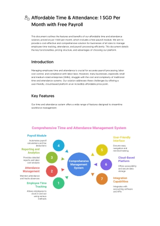 Affordable Time & Attendance_ 1 SGD Per Month with Free Payroll