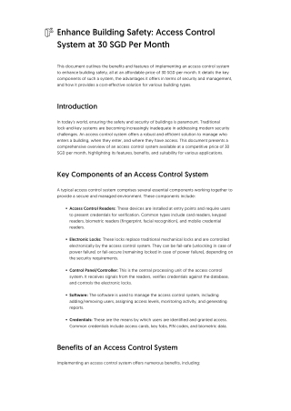Enhance Building Safety_ Access Control System at 30 SGD Per Month