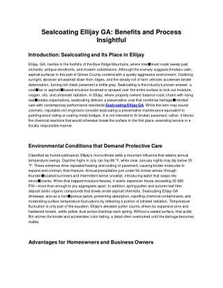 Sealcoating Ellijay GA: Extend Pavement Life & Beauty