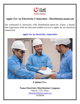 Apply For An Electricity Connection - Distribution.nama.om