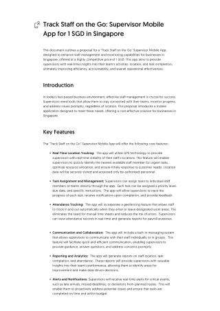 Track Staff on the Go_ Supervisor Mobile App for 1 SGD in Singapore