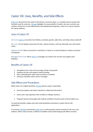 Castor Oil in English