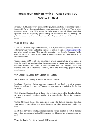 Local SEO Services Company in India | ObiyanInfotech.com