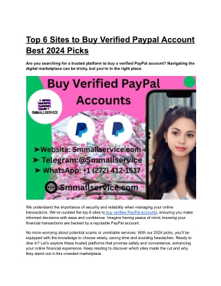 Top 6 Sites to Buy Verified Paypal Account Best 2024 Picks