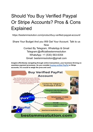 Should You Buy Verified Paypal Or Stripe Accounts