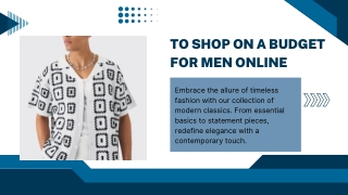 To Shop On A Budget For Men Online