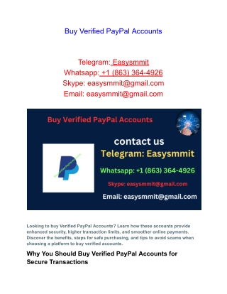 Top Sites to Buy Verified Paypalp Accounts Safely in ...usa 7654321qw