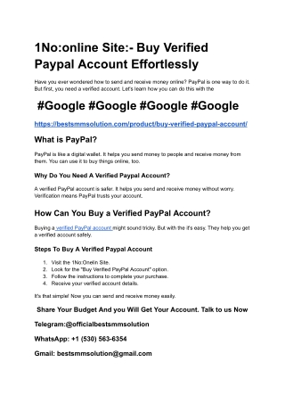 1No_online Site_- Buy Verified Paypal Account Effortlessly