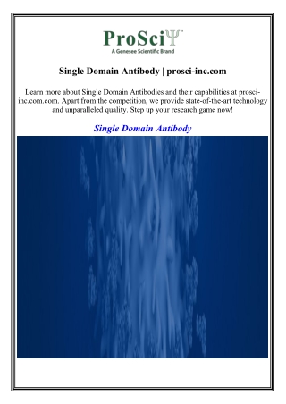 Single Domain Antibody  prosci-inc.com
