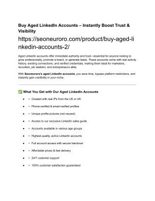 Buy Aged LinkedIn Accounts – Instantly Boost Trust & Visibility