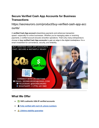 Secure Verified Cash App Accounts for Business Transactions