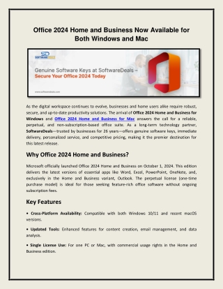 Office 2024 Home and Business: Now Available for Both Windows and Mac