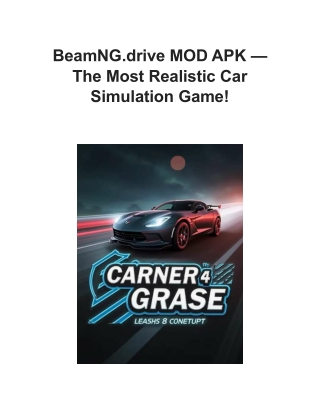 BeamNG.drive MOD APK — The Most Realistic Car Simulation Game!